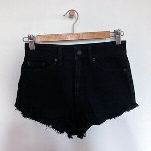 BDG super high rise black jean shorts
